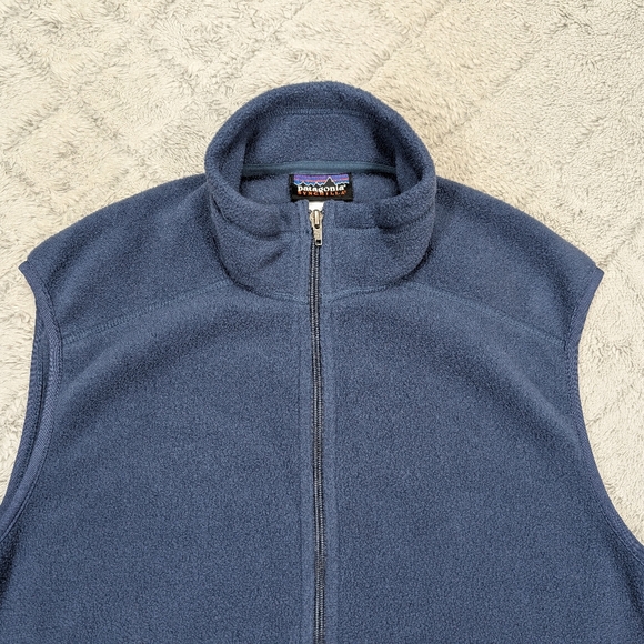 Patagonia Vest Jacket Mens M Blue Synchilla Fleece Full Zip Outdoor Casual - Picture 2 of 8